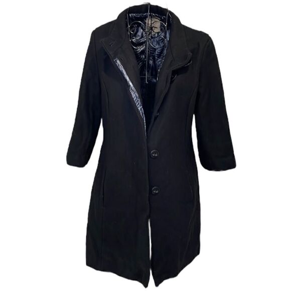 Trademark Tulle black pea coat | size Large - Picture 1 of 8